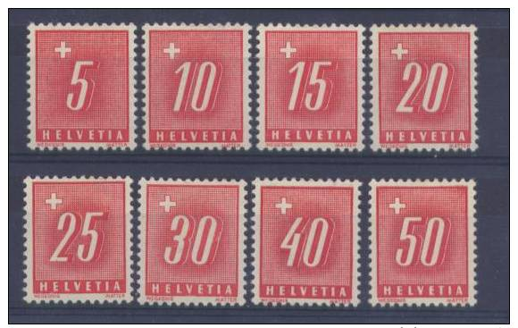 BB140 - SVIZZERA , Segnatasse Serie Mista N. 67/74 *** - Servizio