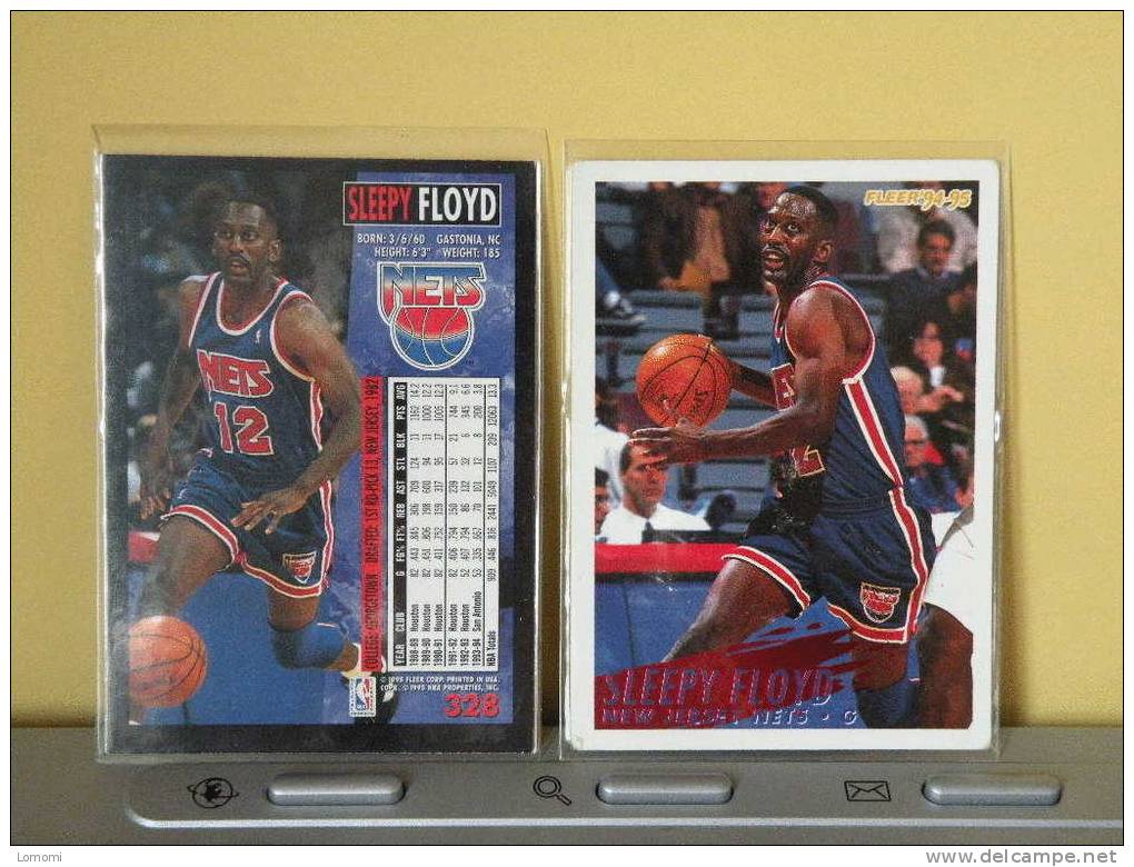 *Carte  Basketball US 1992/93/94/95/96 - Sleepy FLOYD - N° 328 - 2 Scan - New Jersey Nets