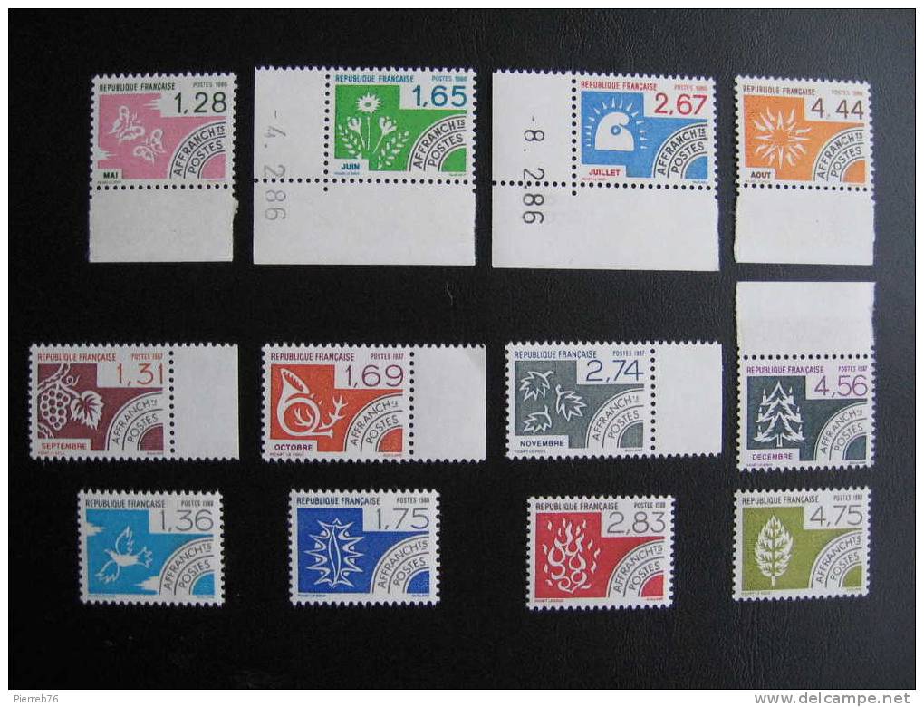 Lot De 12 Préos Neufs Yvert 190 à 201 - 1964-1988