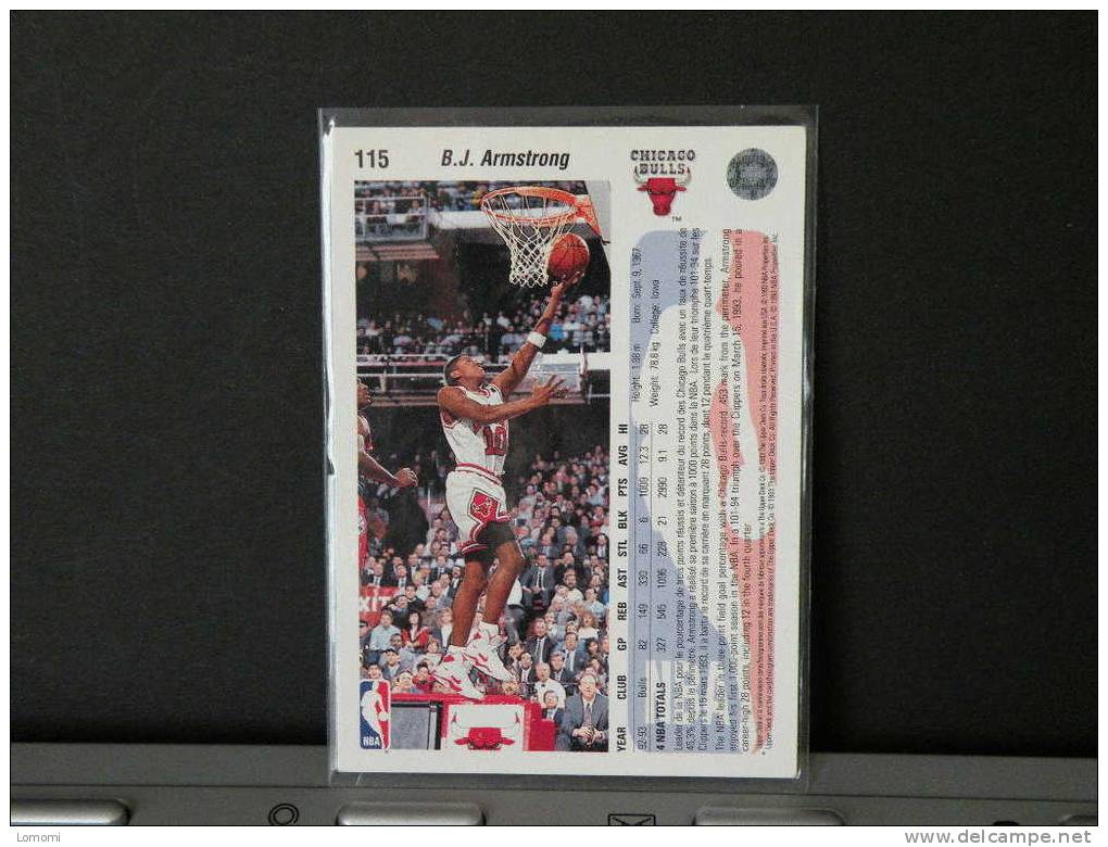 Carte  Basketball US 1992/93/94/95/96 - B.J.  Armstrong - N° 115 - 2 Scan - Chicago Bulls