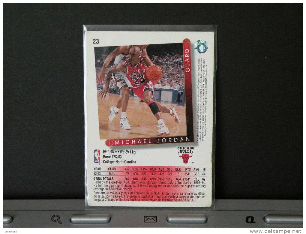 Carte  Basketball US 1992/93/94/95/96 -  Michael Jordan - N° 23 - 2 Scan - Chicago Bulls