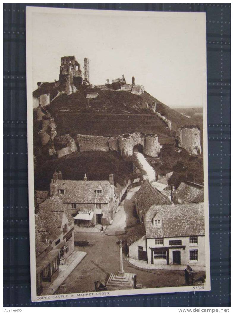 Corfe Castle And Market Cross Photochrom - Sonstige & Ohne Zuordnung