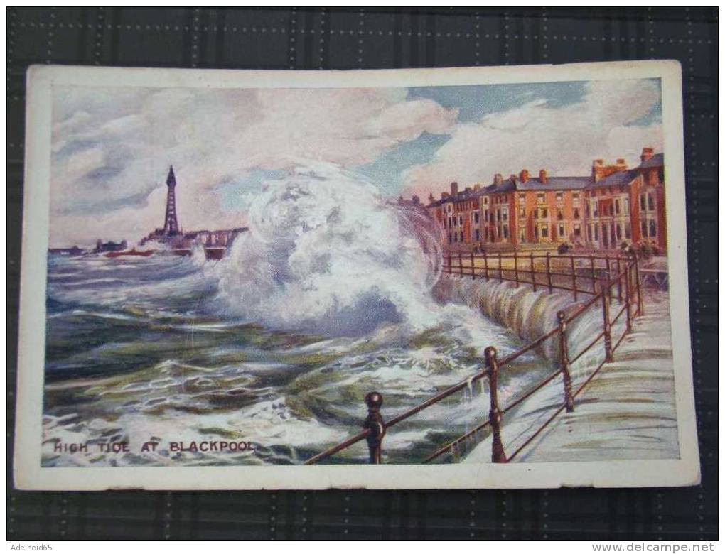 Aquarelle Water Colour High Tide At Blackpool, C 1910 Boots Cash Chemists - Blackpool