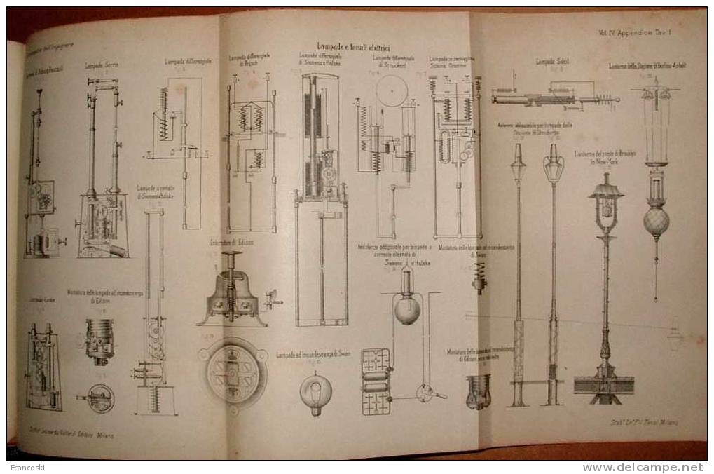 H.GÖRGES E K.ZICKLER:ELETTROTECNICA- 102 INCISIONI-ATLANTE 6 TAVOLE LITOGRAFICHE-ELETTRICITA' -LAMPIONI-1894- - Scientific Texts