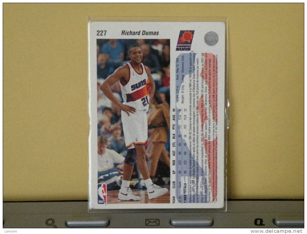Carte  Basketball US 1992/93/94/95/96 - Richard Dumas - N° 227  - 2 Scan - Phoenix Suns