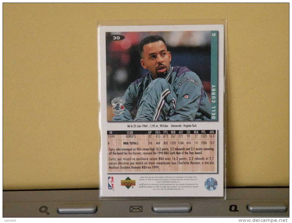 Carte  Basketball US 1992/93/94/95/96 - Dell Curry - N° 30  - 2 Scan - Charlotte Hornets