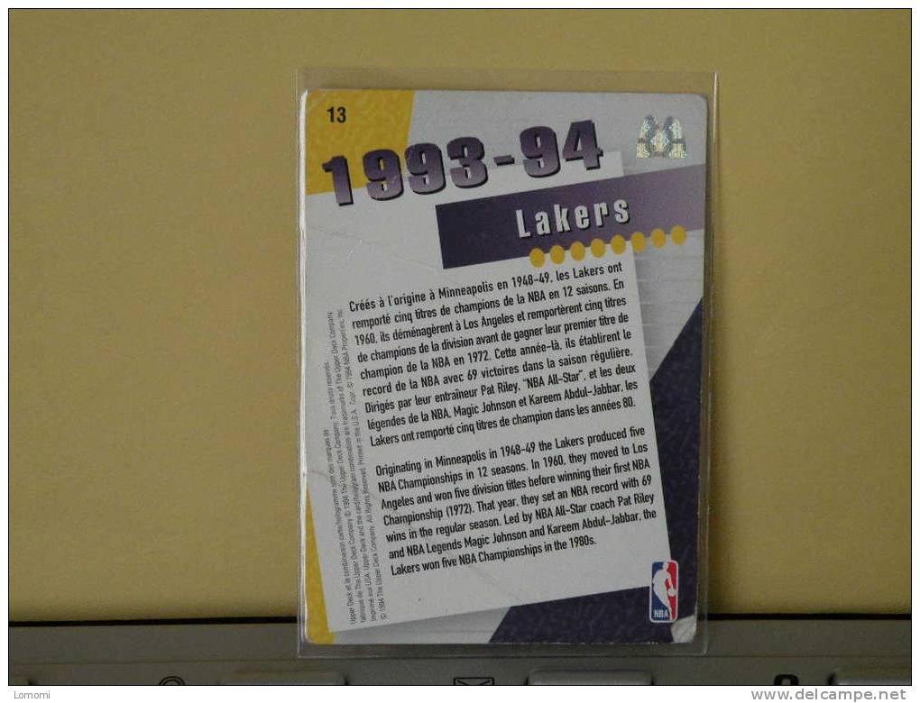 Carte  Basketball US 1992/93/94/95/96 -  1993-94 Lakers  - N° 13 - 2 Scan - Los Angeles Lakers