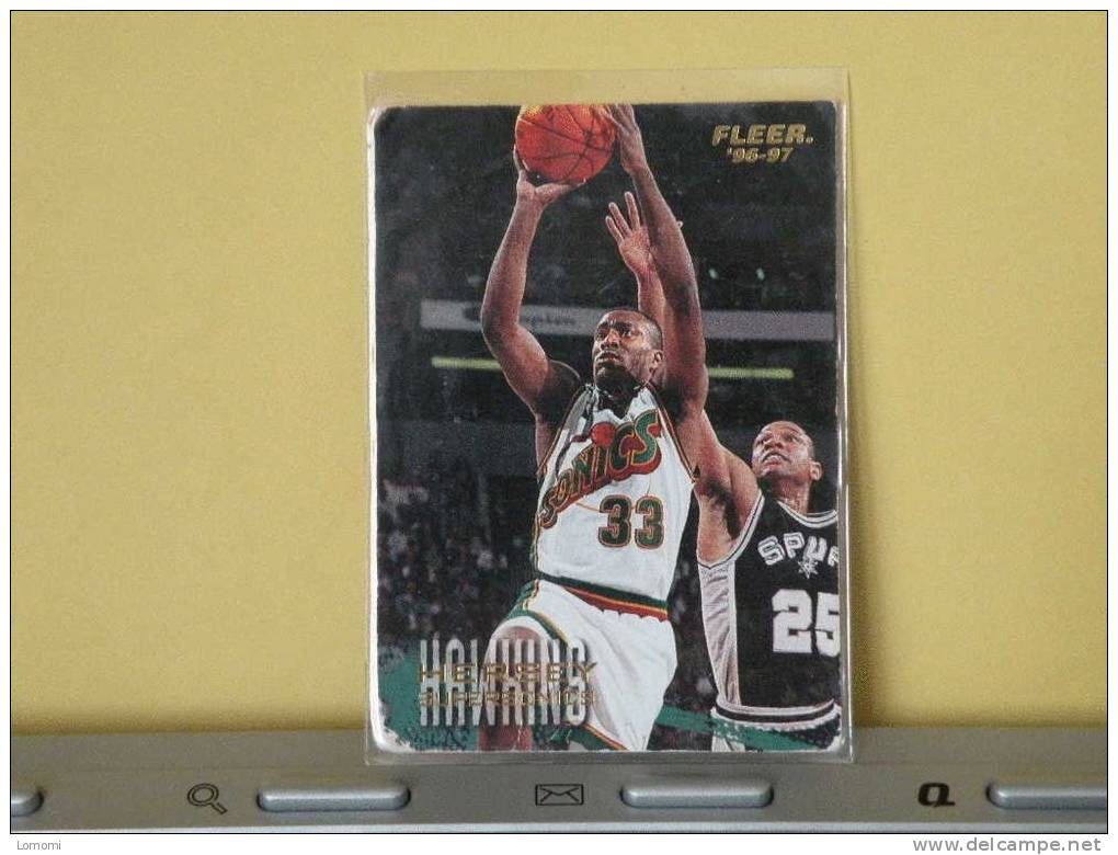 Carte  Basketball US 1992/93/94/95/96 -  Hersey Hawkins - N° 101 - 2 Scan - Seattle Supersonics