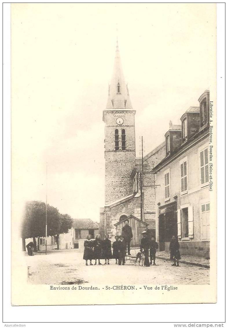 VUE DE L'EGLISE  . VOITURE A CHIEN  (PT PLAN ) - Saint Cheron