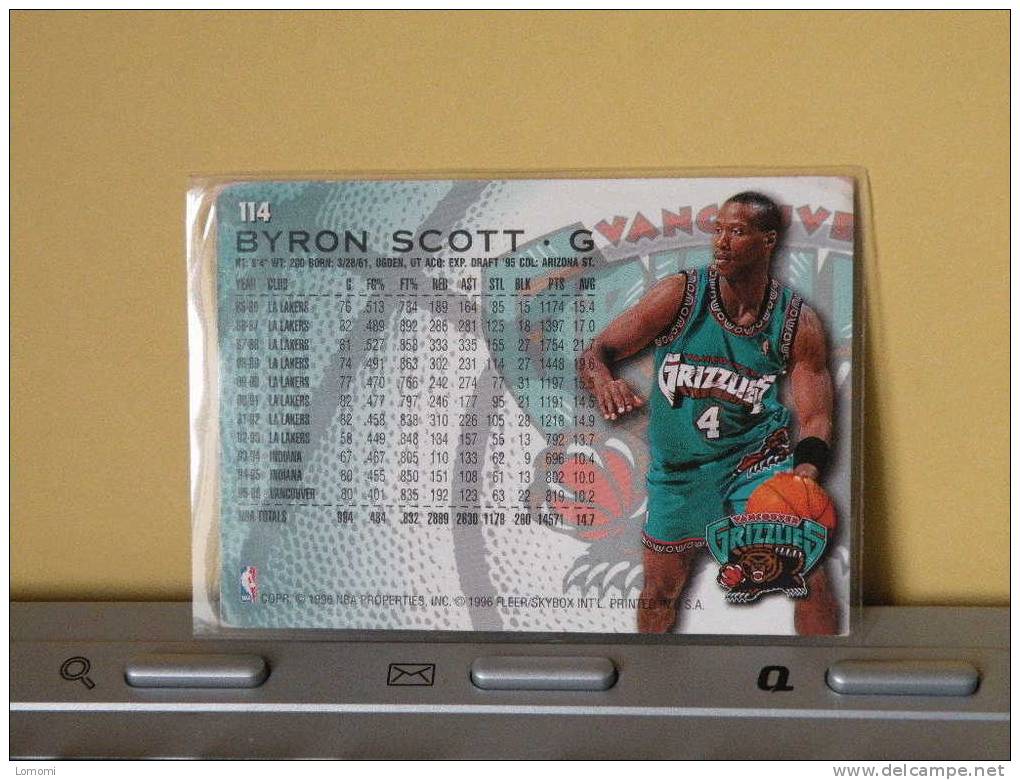 Carte  Basketball US 1992/93/94/95/96 -  Byron Scott  - N° 114  - 2 Scan - Vancouver Grizzlies