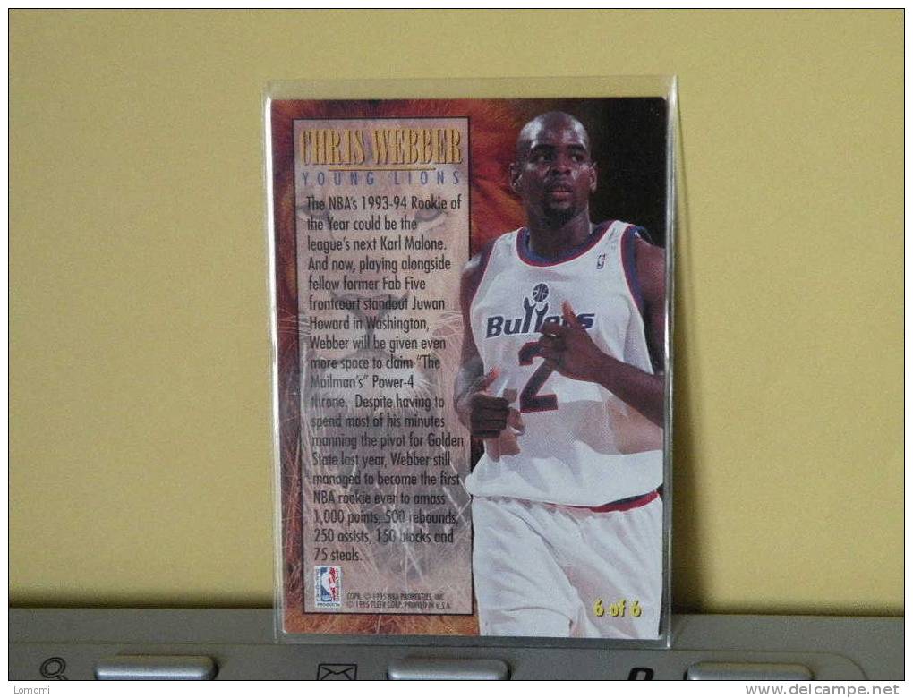 *Carte  Basketball US 1992/93/94/95/96 -  Bullets - Chris Webber - N°  - 2 Scan - Sonstige & Ohne Zuordnung