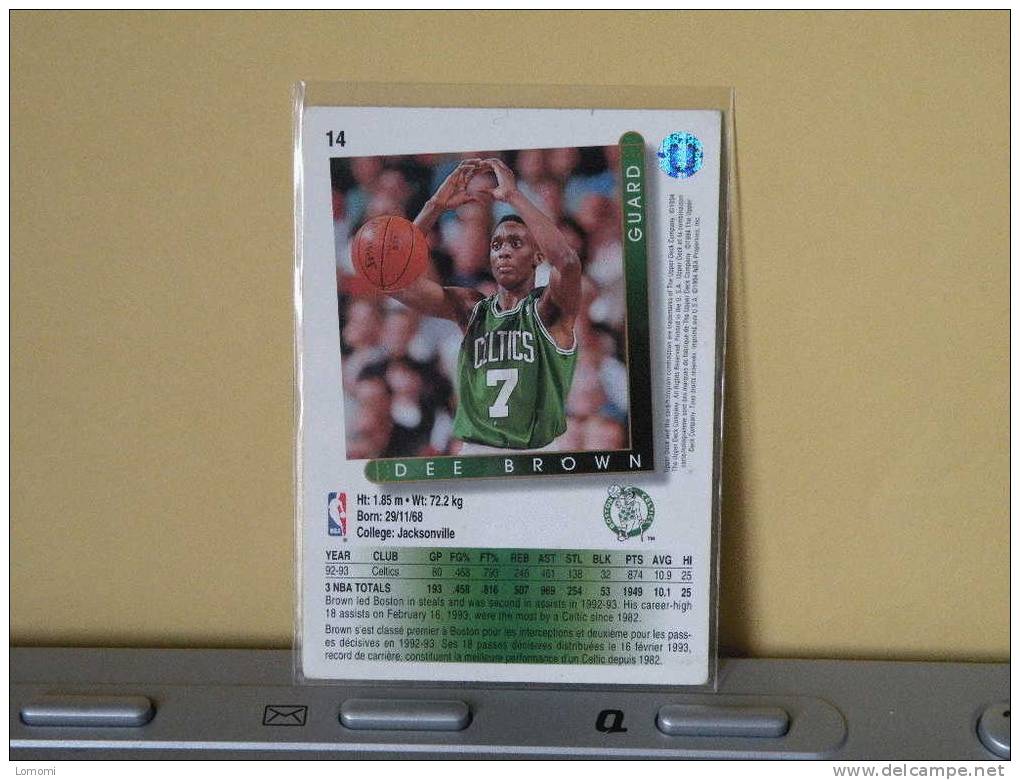 Carte  Basketball US 1992/93/94/95/96 -  Dee Brown - N° 14 - 2 Scan - Boston Celtics