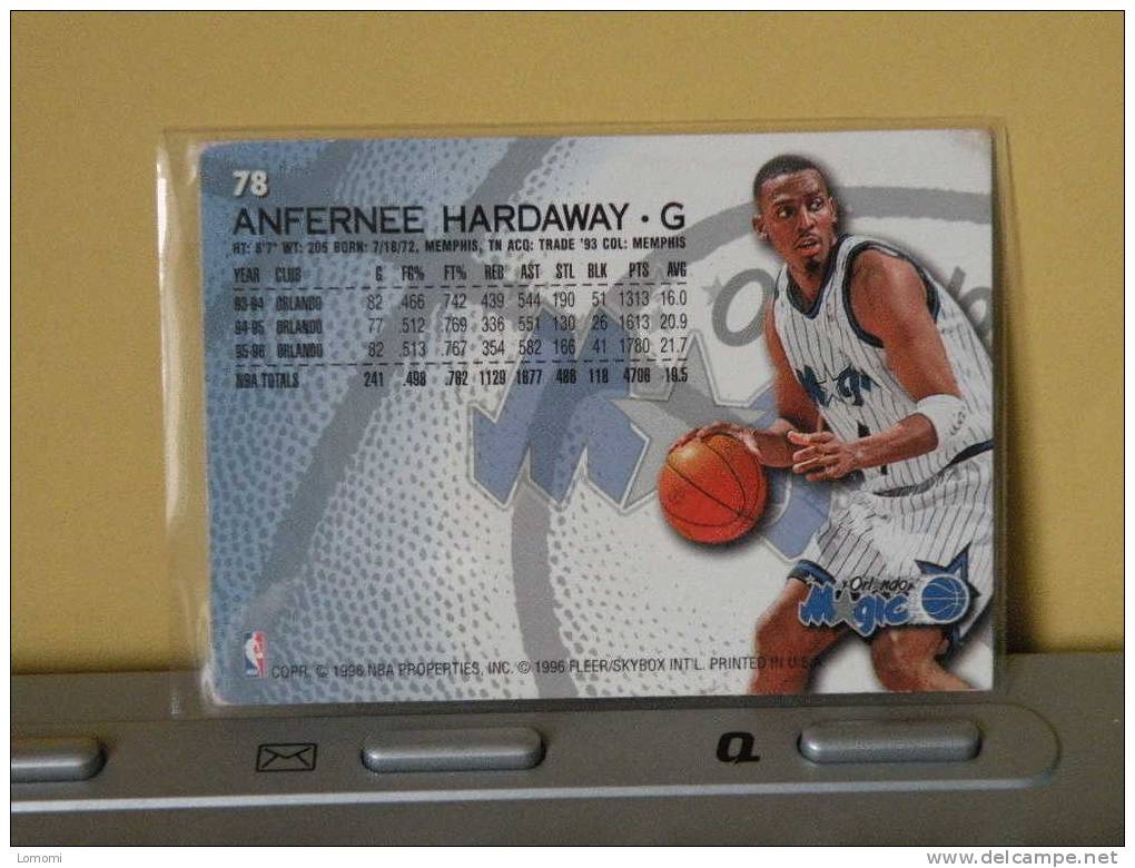 Carte  Basketball US 1992/93/94/95/96 - Anfernée Hardaway - N° 78 - 2 Scan - Orlando Magic