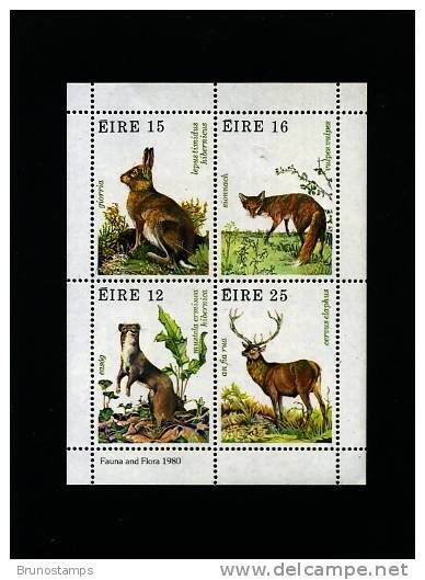 IRELAND/EIRE/IRLAND - 1980  WILD ANIMALS  M/S MINT NH - Blocks & Sheetlets