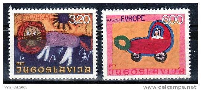 K46 Yugoslavia Jugoslawien 1975 Mi.No. 1615 - 1616 ** MNH Children Europäisches Kindertreffen Children's Meeting - Poupées