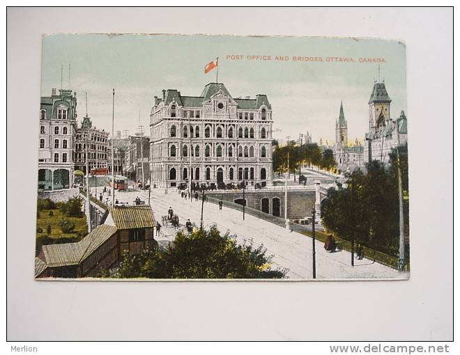 Canada -Ontario -Ottawa -Post Office And Bridges -tram   Ca 1910    VF  D58877 - Ottawa