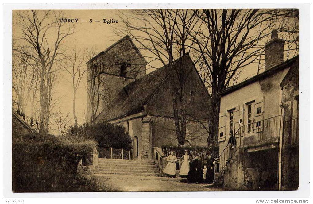 Ref 163 - TORCY - église - Jolie Carte Animée - Torcy