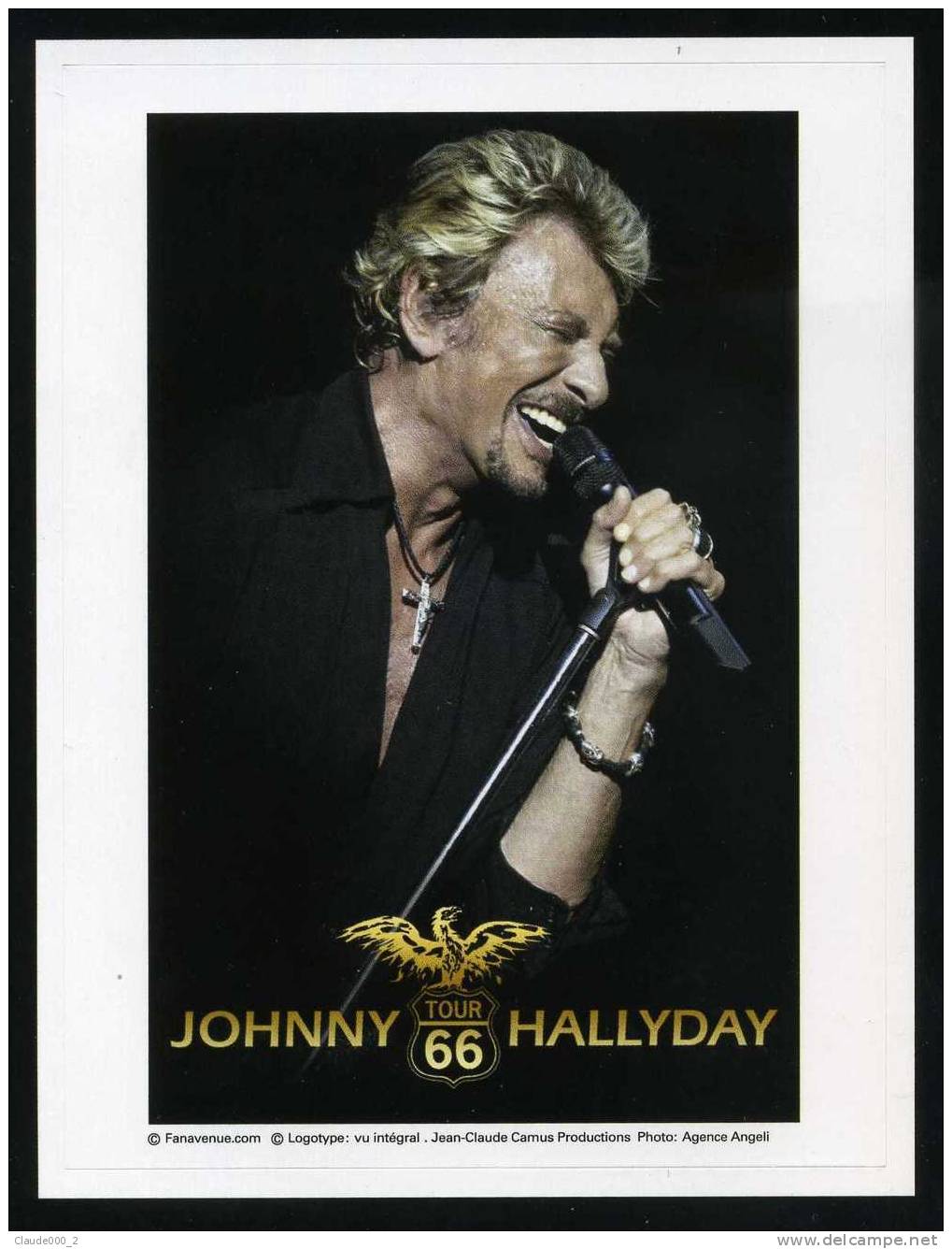 PHOTO JOHNNY HALLYDAY  AUTO ADHESIVE   120 X 90 Mm - Célébrités