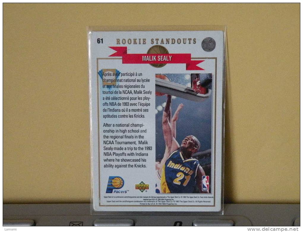 Carte  Basketball US 1992/93/94/95/96 -  Malik SEALY  - N° 61 - 2 Scan - Indiana Pacers