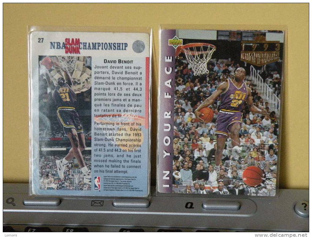 Carte  Basketball US 1992/93/94/95/96 - 1993 COMPETITOR , David Benoit  - N° 27 - 2 Scan - Utah Jazz