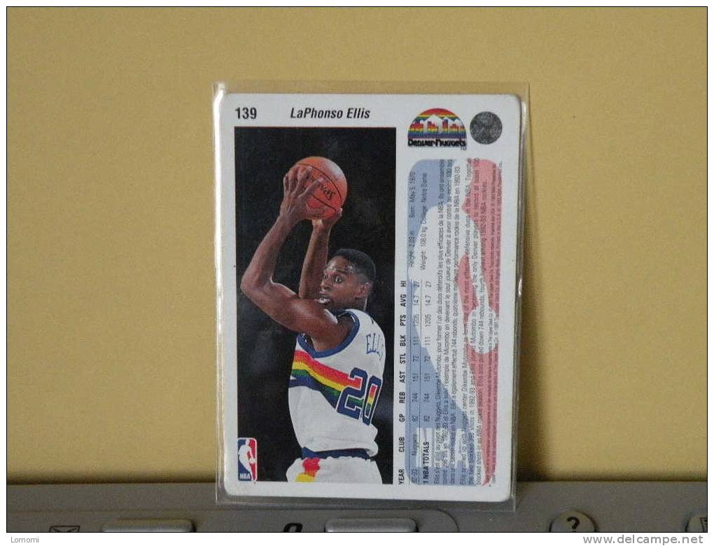 Carte  Basketball US 1992/93/94/95/96 - La Phonso ELLIS  - N° 139 - 2 Scan - Denver Nuggets