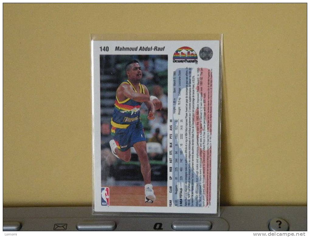 Carte  Basketball US 1992/93/94/95/96 -  Mahmoud Abdul Rauf  - N° 140 - 2 Scan - Denver Nuggets