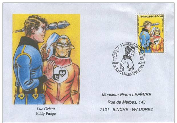 Enveloppe 2001 N° 3010 Avec FDC (1er Jour-1ste Dag ) - Luc Orient - 2001-2010