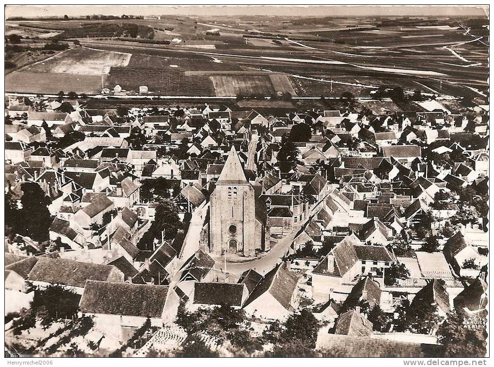 Sergines, Vue Aérienne Le Centre Du Bourg Et L'église , Ed Lapie - Sergines