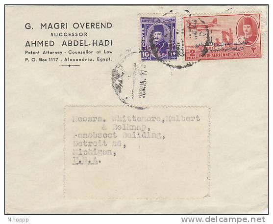 Egypt-1915 Cover Sent To USA - 1915-1921 Protectorat Britannique