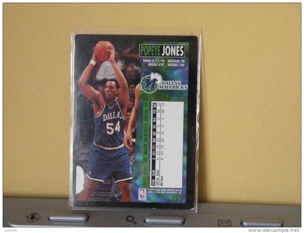 Carte  Basketball US 1992/93/94/95/96 -  Popeye Jones - N° 49 - 2 Scan - Dallas Mavericks