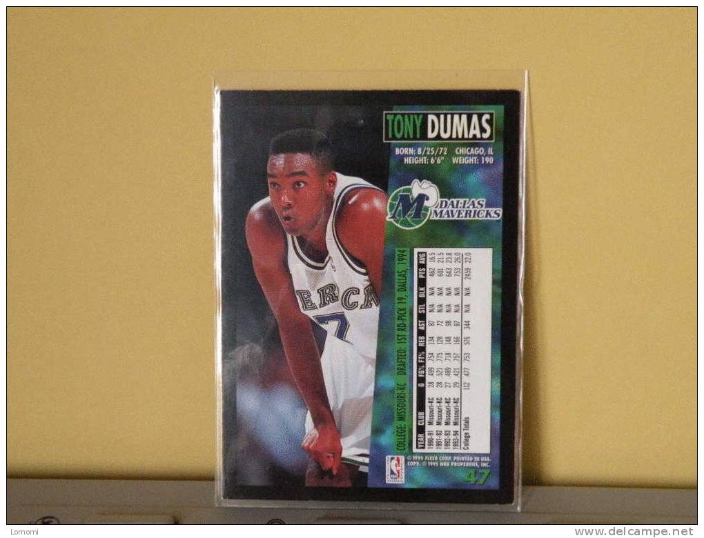 Carte  Basketball US 1992/93/94/95/96 -  Tony Dumas - N° 47 - 2 Scan - Dallas Mavericks