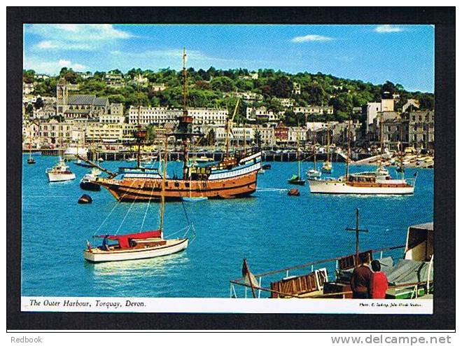 Postcard The Outer Harbour & Sailing Ship Torquay Devon - Ref 492 - Torquay