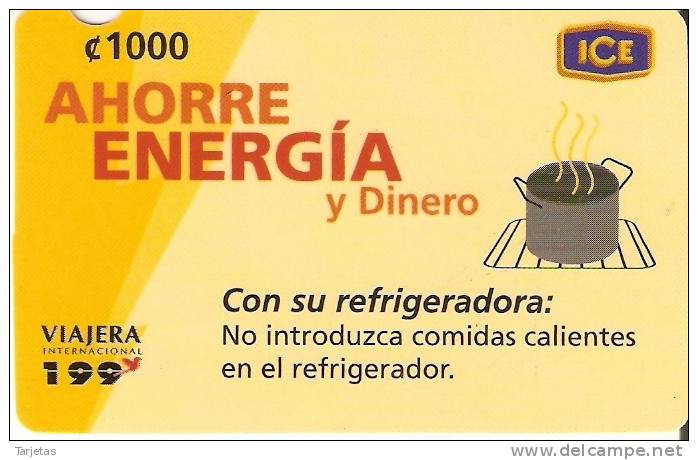 TARJETA DE COSTA RICA DE AHORRE ENERGIA  REFRIGERADORA - Costa Rica