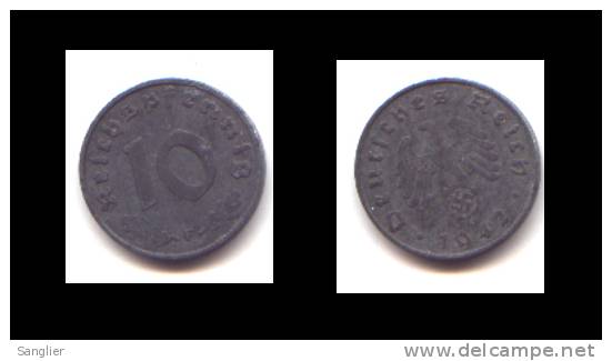 10 REICHSPFENNIG 1942 F - 10 Reichspfennig