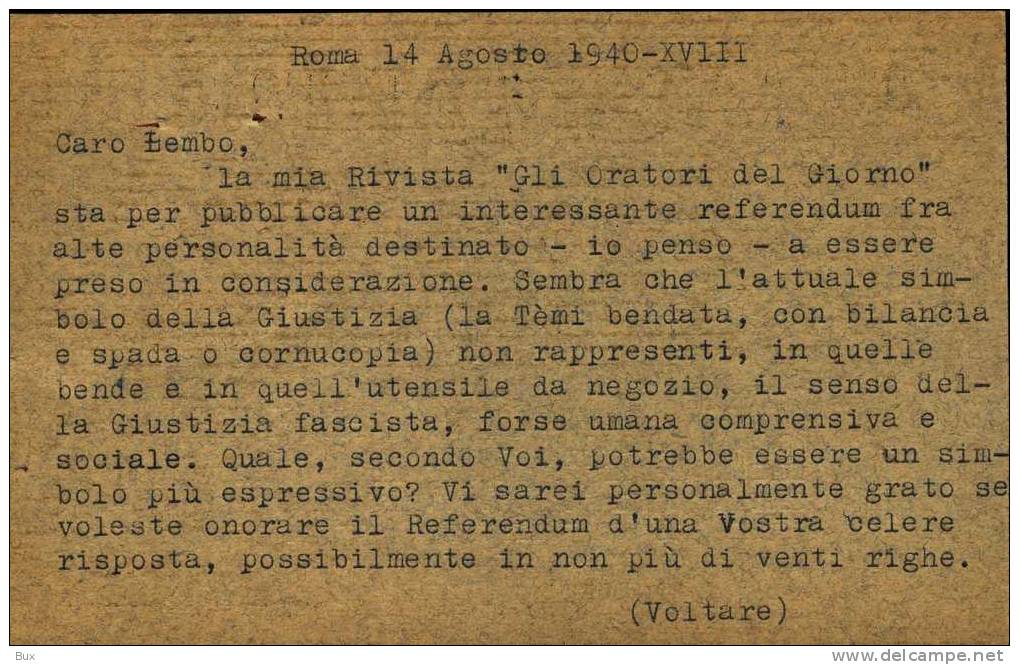 TITTA MADIA  DIRETTRICE DELLA RIVISTA GLI ORATORI DEL GIORNO CONSIGLIERE NAZIONALE REFERENDUM ROMA BARI FASCIO FASCISMO - Ereignisse