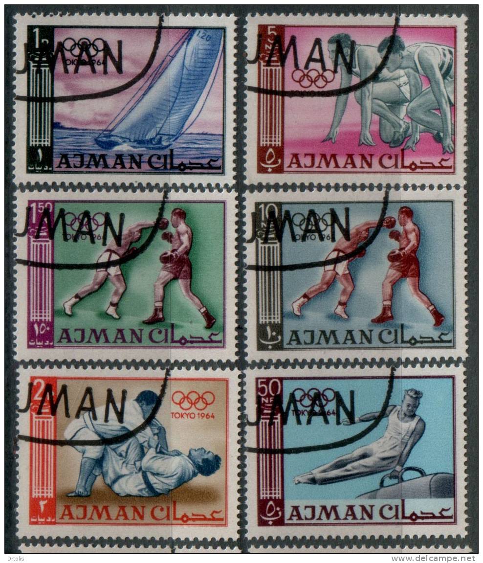 AJMAN / SUMMER OLYMPIC GAMES / TOKYO 64 / 10 VFU STAMPS / 3 SCANS . - Summer 1964: Tokyo