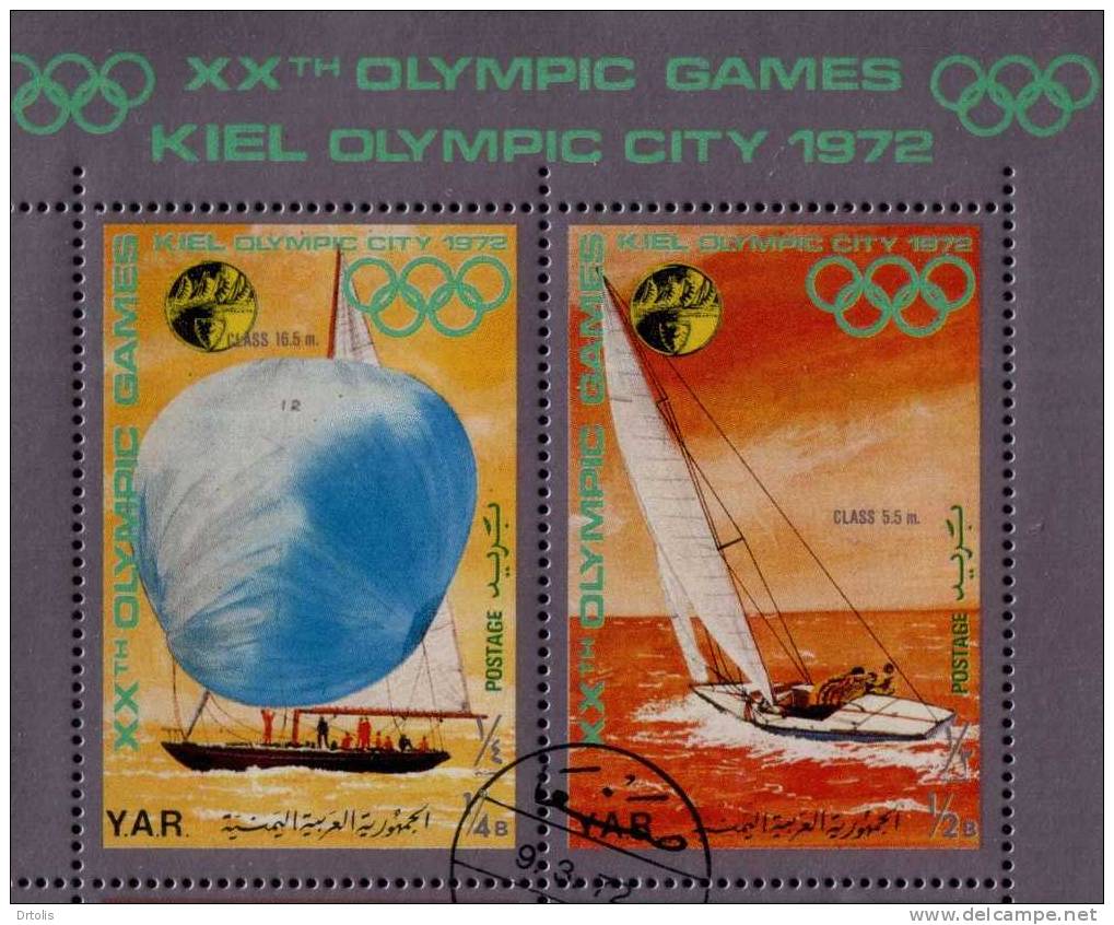 YEMEN / WINTER OLYMPIC GAMES / KIEL OLYMPIC CITY 1972 / 6 VFU STAMPS / 3 SCANS . - Winter 1972: Sapporo