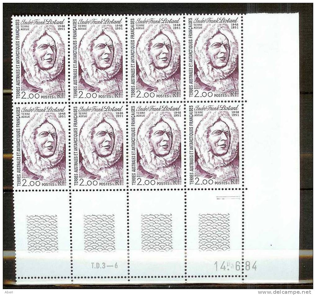 TAAF  N° 111 X 8  Coin Daté 14-6-84 LIOTARD - Unused Stamps