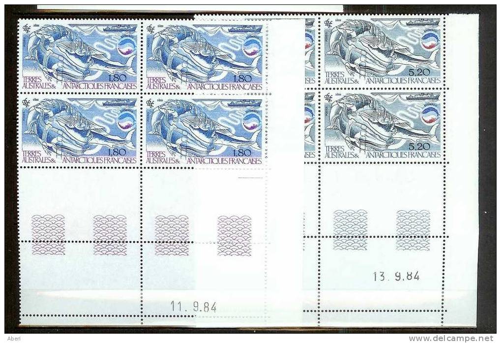 TAAF N° 113 X 4  Coin Daté 11-9-84  N° 114 X 4  Coin Daté 13-9-84  BIOMASSE - Unused Stamps