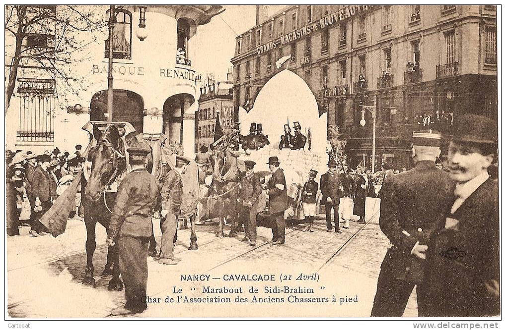 CPA 54 NANCY - CAVALCADE DU 21 AVRIL - Le Marabout De Sidi-Brahim - Char De L´Association Des Anciens Chasseurs à Pied - Nancy