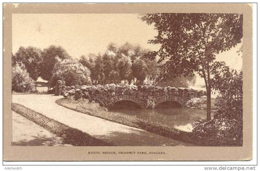 C 1900 Rustic Bridge Prospect Park, Niagara Ullman Photo Cabon N° 3031 - Buffalo
