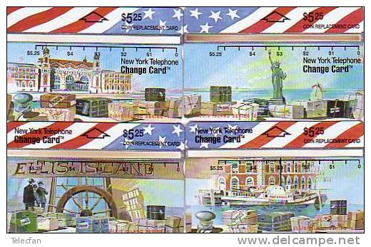 USA NYNEX HOLOGRAPHIQUE  PUZZLE 4 CARDS ELLIS ISLAND SET MINT NEUF SERIE 4 CARTES - Cartes Holographiques (Landis & Gyr)