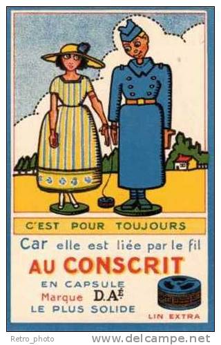 Fil Au Conscrit, Lin Extra, Marque D.A.é ( Soldat, Poilu ) - Publicité