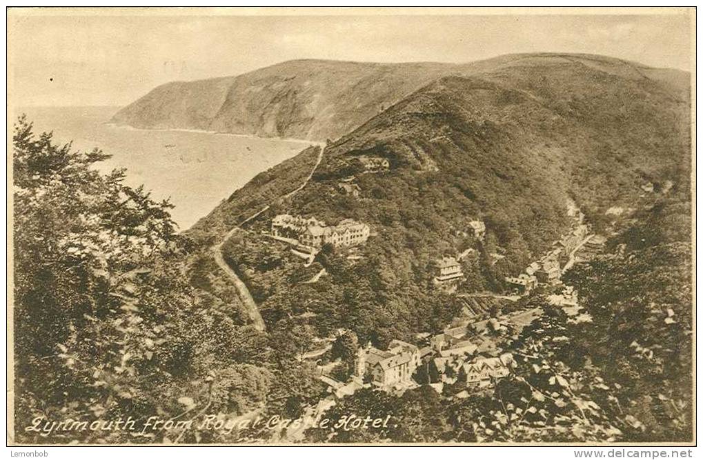 Britain United Kingdom Lynmouth From Royal Castle Hotel Old Postcard [P250] - Lynmouth & Lynton