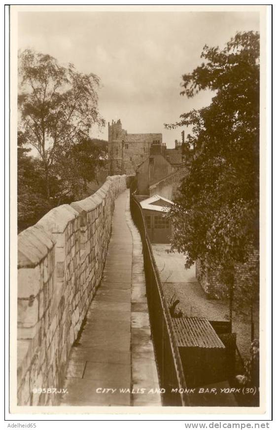 City Walls And Monk Bar, York Valentine Real Photograph - York