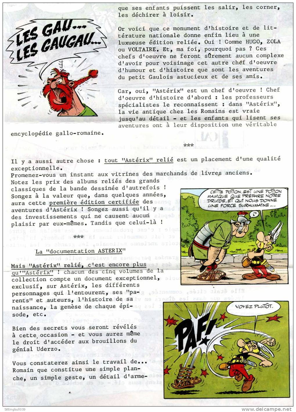 ASTERIX. PETITE ENVELOPPE COMPLÈTE DE SES PUB PAR LES ED. CULTURE ART LOISIRS 1978, POUR LA SORTIE DE TOUT ASTERIX. RARE