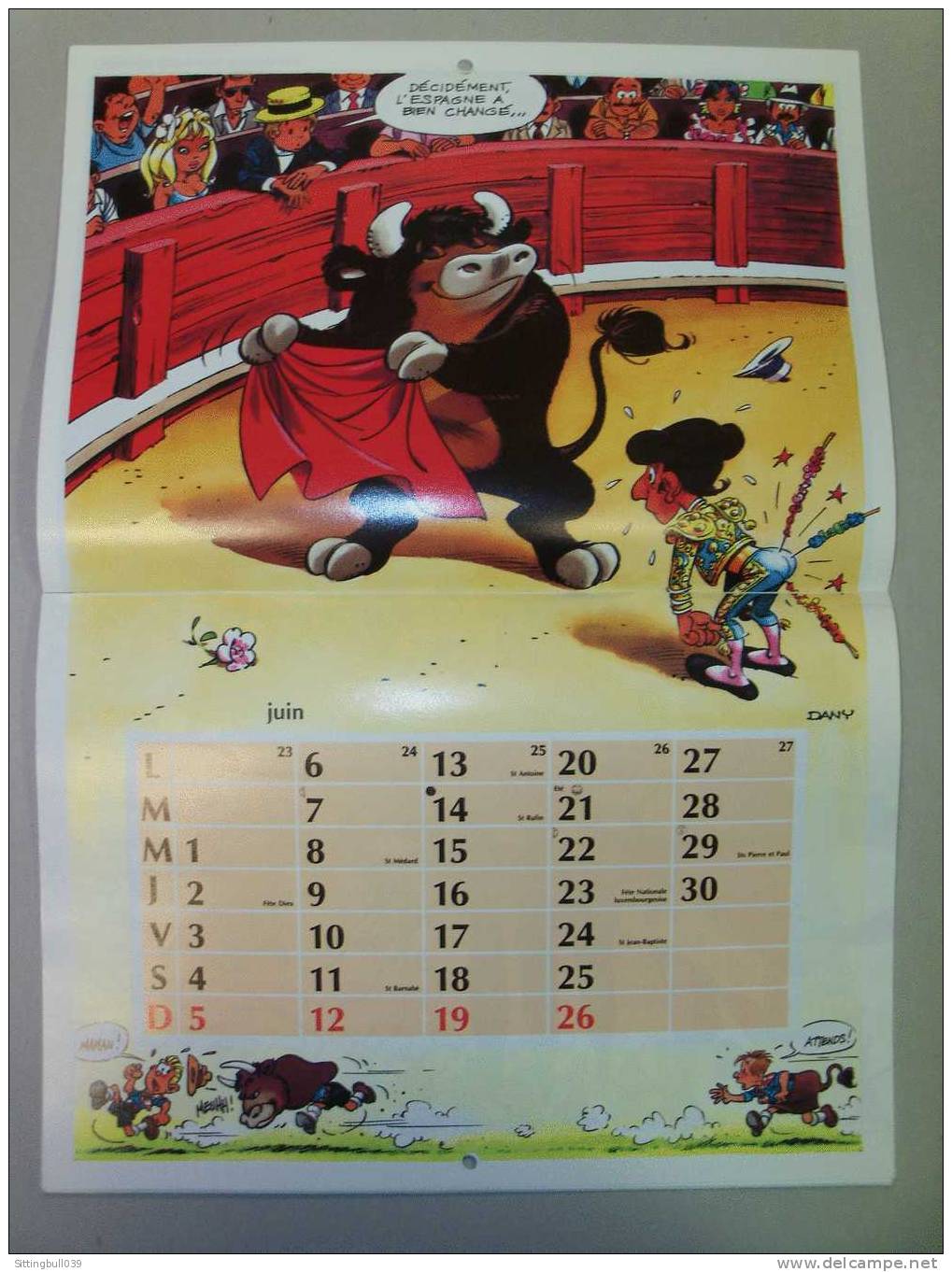 HERGE. CALENDRIER 1988 L'EUROPE PAR LE PETIT BOUT DE LA LORGNETTE Par Vos Dessinateurs Préférés.FED. SCOUTS CATHOLIQUES. - Agendas & Calendarios