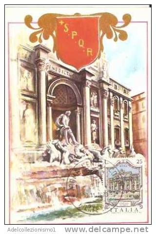 33204)n°3 Cartoline Illustratorie F.d.c. Fontane Italiane Con 25£ + Annullo - Nuove - Non Classificati
