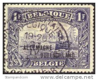 Eupen & Malmedy 1N14 XF Used 1fr From 1919 - OC55/105 Eupen & Malmédy