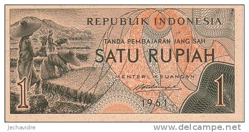 INDONESIE   1 Rupiah  Daté De 1961   Pick 78     ***** BILLET  NEUF ***** - Indonésie
